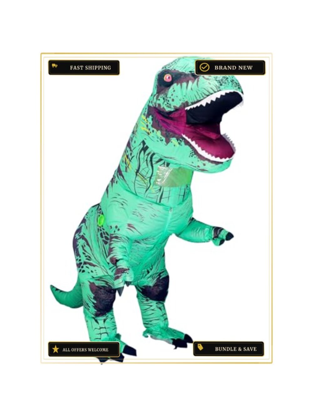 Inflatable Dinosaur Costume Adult Full Body T-Rex Blow Up Cosplay Party
